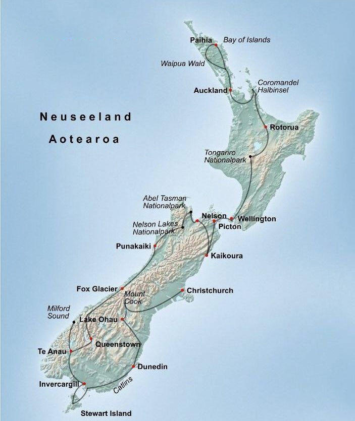 Naturwunder Neuseelands Verlauf