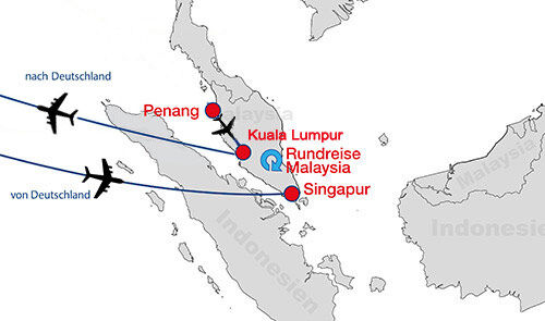 Höhepunkte Malaysias Kuala Lumpur map