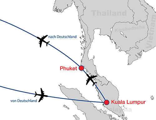 KualaLumpur Phuket map